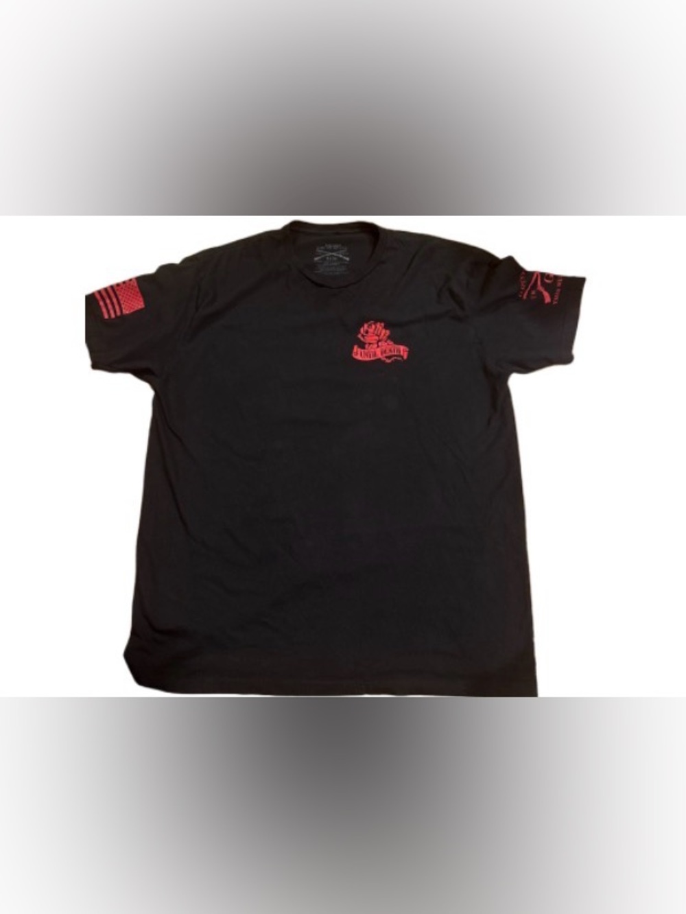 Grunt Style Black Short-Sleeve Tee with Red Logo